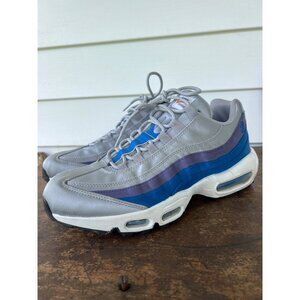 Nike Air Max 95 Sneakers Mens 9.5 Gray/Blue/Purple Leather & Mesh Athletic Shoes